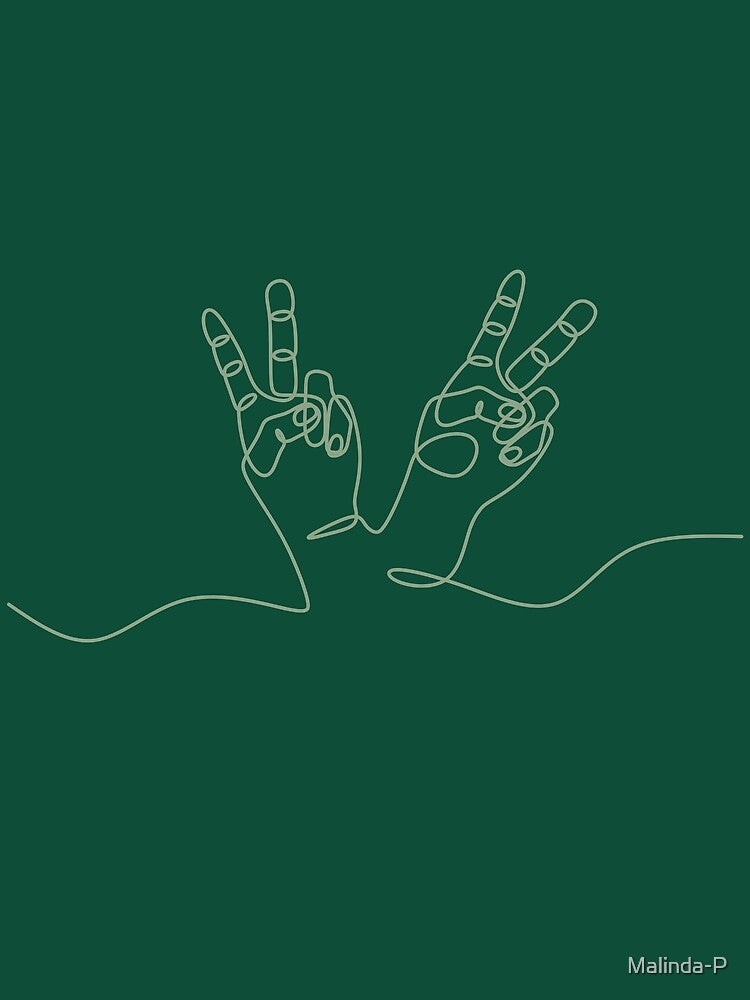 Hand one line drawing - Minimalist Emerald by The Artfiller