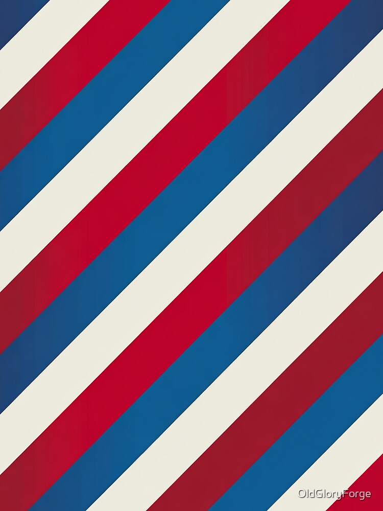 Modern Diagonal Red White Blue Pattern by OldGloryForge