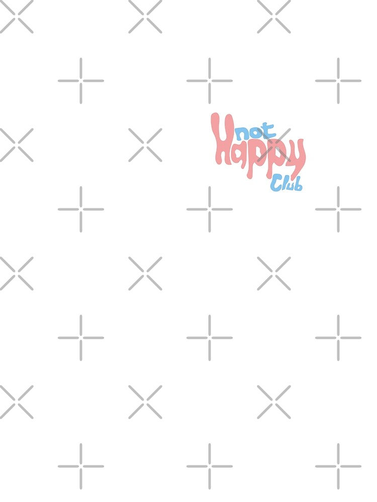 Not Happy Club - Pastel Pink and Blue Y2K Melting Text by Pleuz