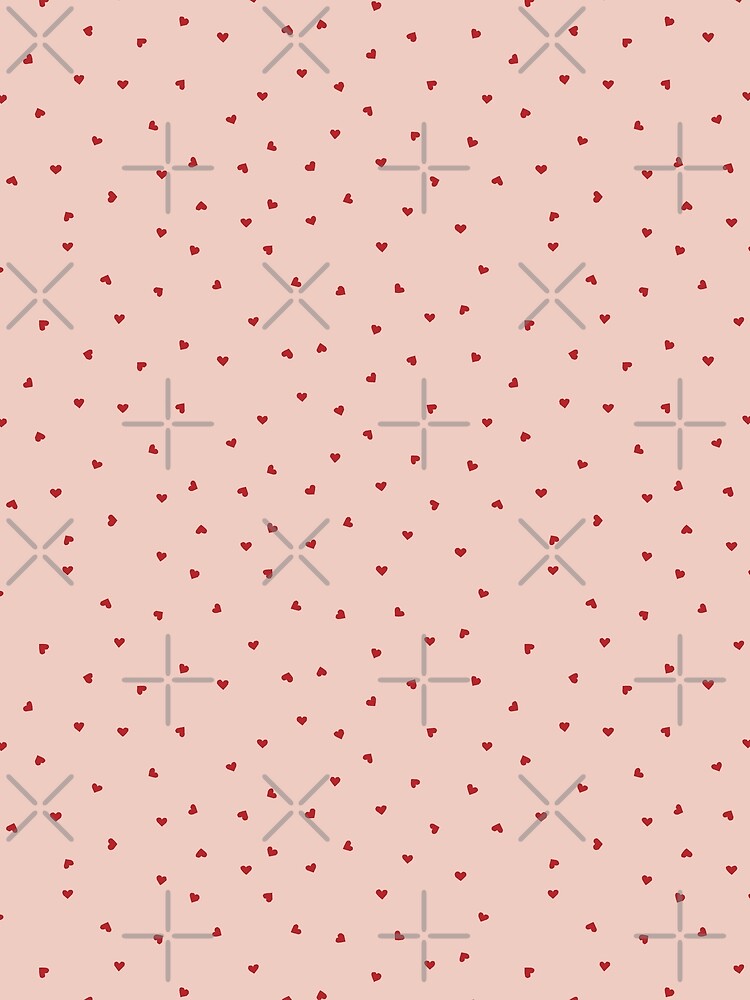 Tiny tossed hearts in red and pink by Erin Kendal by Erin Kendal