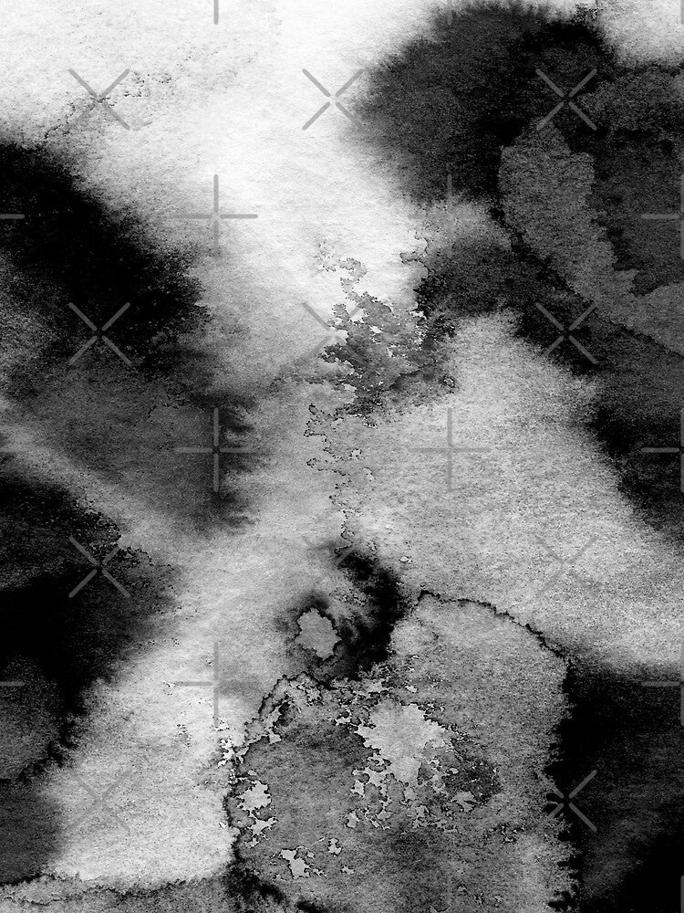 black white abstract watercolor by haroulita