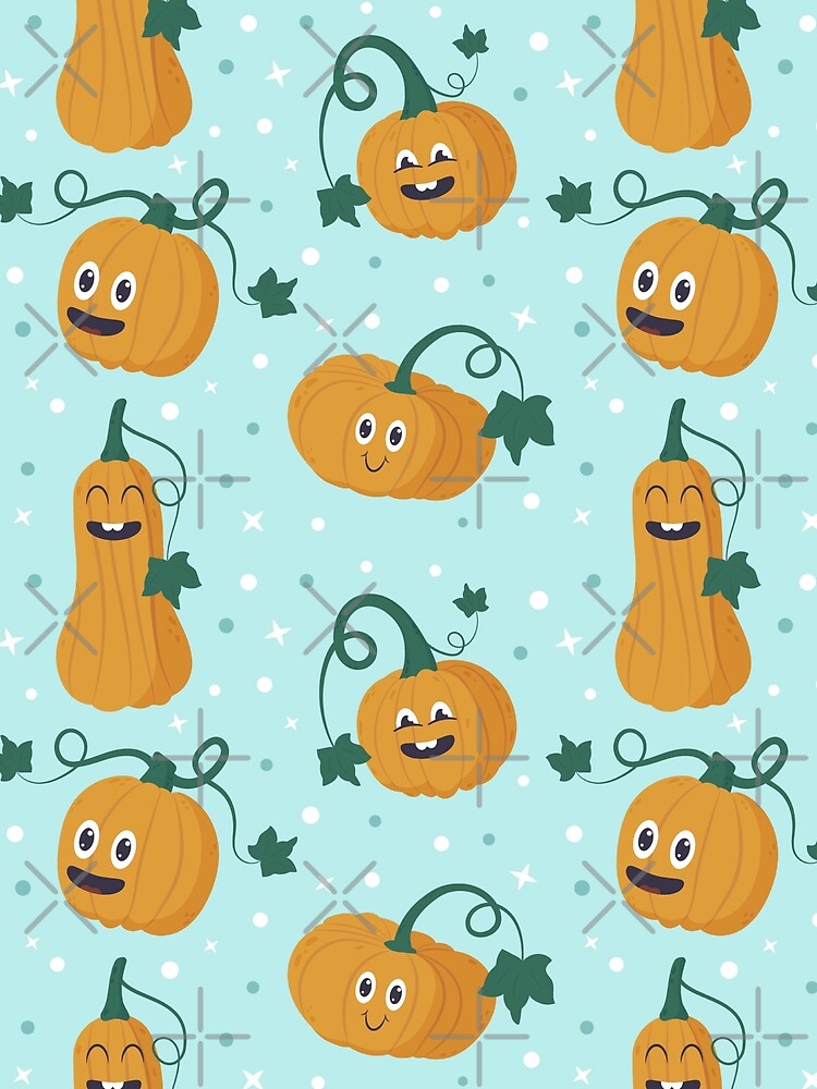 Funny Pumpkins Blue Pattern - funny pumpkin,  funny pattern by Delandor