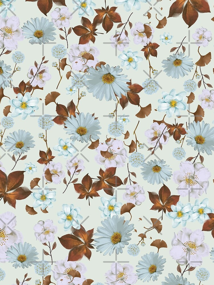 pastel blue/green floral by SKULLARTISTRY