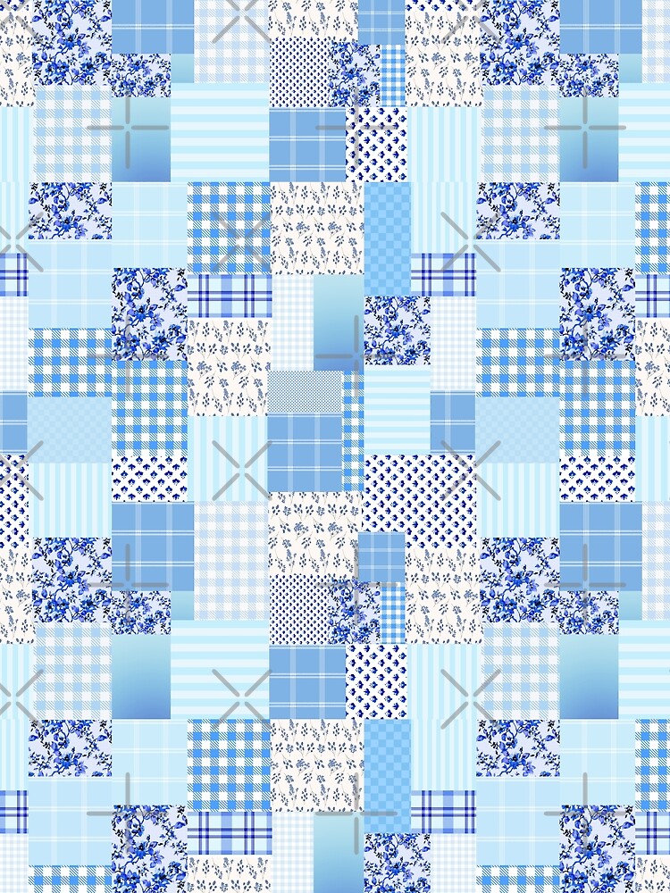 blue patchwork by SKULLARTISTRY