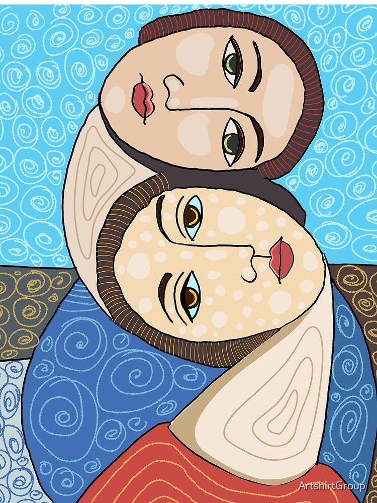 Two Women Cubism art by ArtshirtGroup