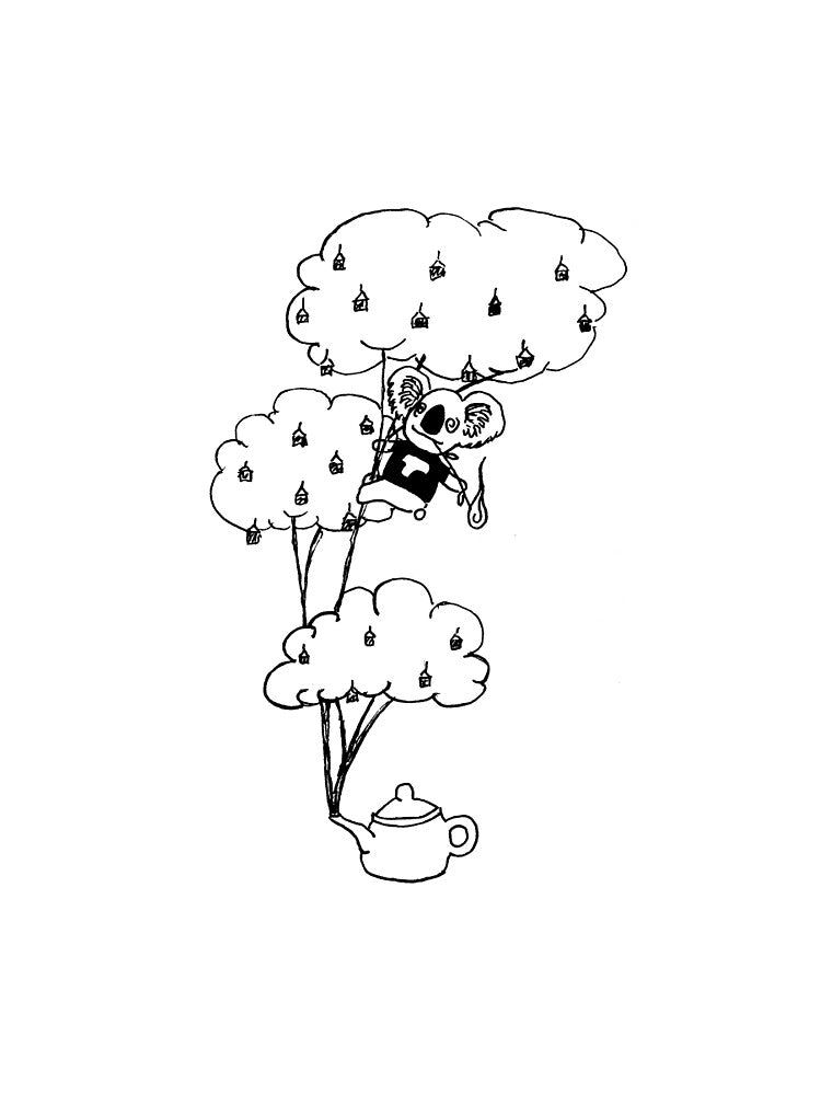 High Quality High T-Tee Koala High in a Tea Tree by Emerson Jeffery