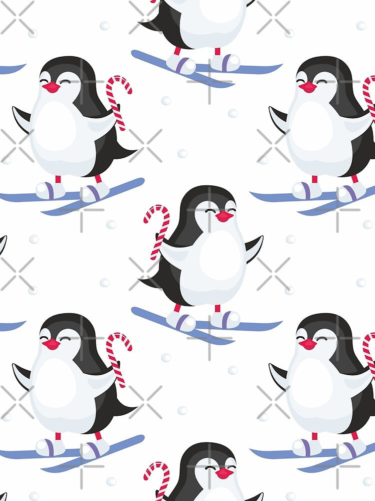 Funny Penguins Christmas Seamless Patterns No.3 - funny penguin,  funny patterns by Delandor