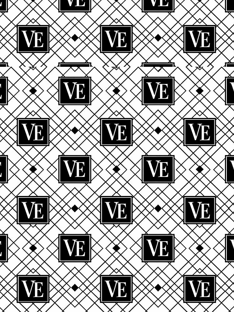 Monogram Old Money Black White Pattern by Ve & Co