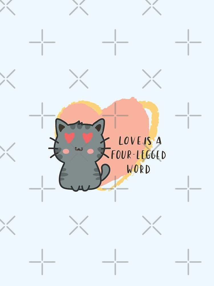 Funny Cat Love Quote Love Is A Four-Legged Word - funny quotes, funny meme by Delandor