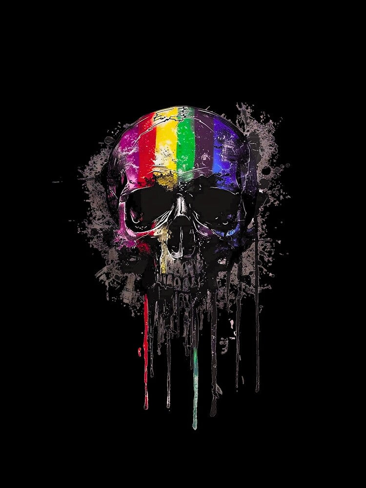 Rainbow skull black by Stemies Productions