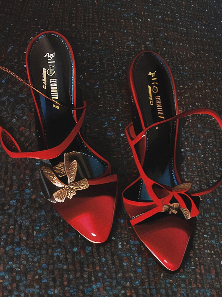 Oil painting of red high heels by 安 娜