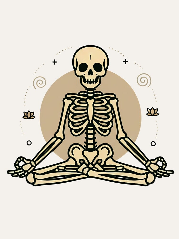 MEDITATING | Minimalist Skeleton Streetwear Art by DEADLINE.
