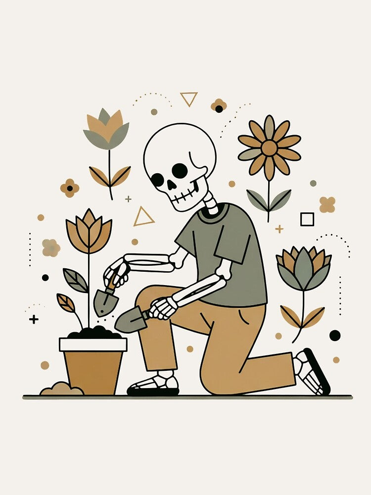 GARDENER | Minimalist Skeleton Streetwear Art by DEADLINE.