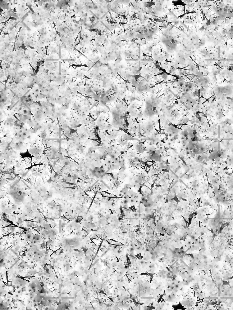 Cherry Blossoms - Black and White by AxeLeon Patterns