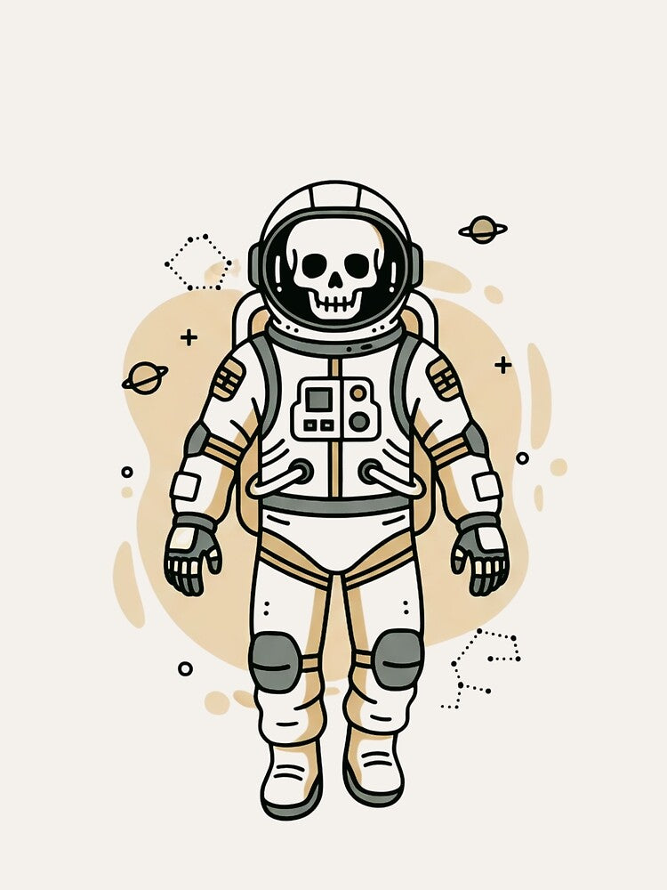 ASTRONAUT | Minimalist Skeleton Streetwear Art by DEADLINE.