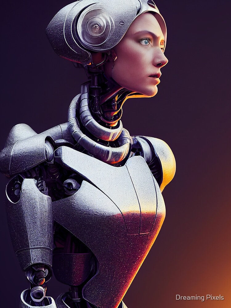 Portrait of Futuristic Robot Girl by Dreaming Pixels