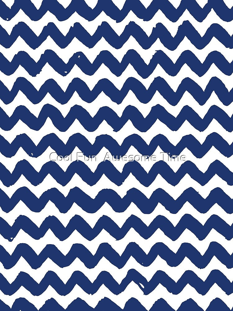 Navy Brushstroke Chevron Pattern by Cool Fun  Awesome Time
