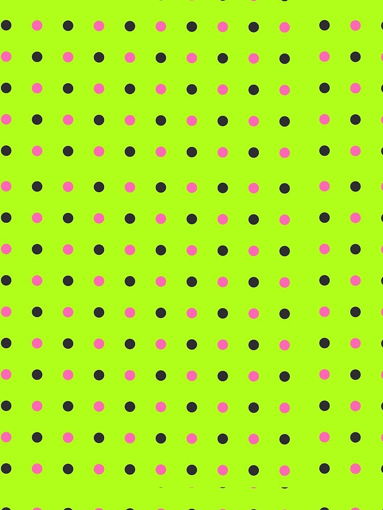 Retro Neon Grid with Pink and Black Dots by BriSher