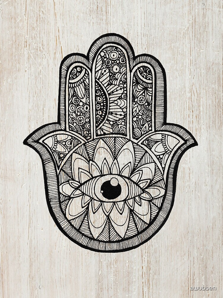 Hand Drawn Khamsa Hand • Hamsa Hand • Hand of Fatima by awubben