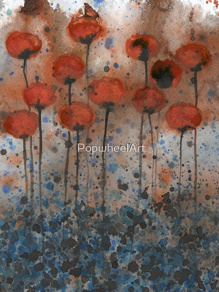 Bittersweet Me -- Orange Watercolor Flowers by PopwheelArt