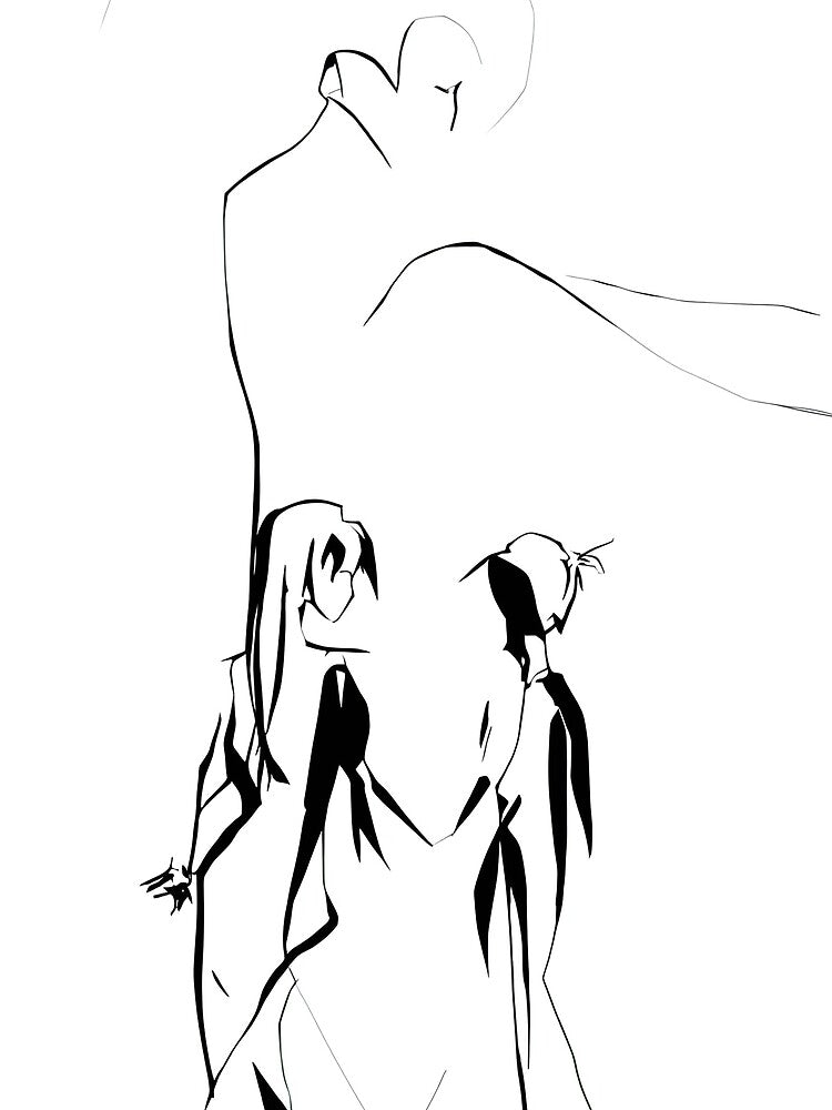 Minimal Fineline Art Of Two Lovers by ajmarshal