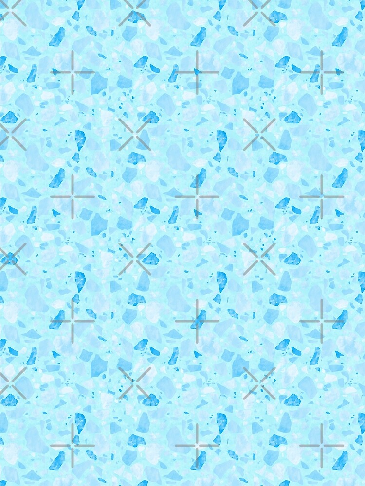 Soft Blue Monochromatic Terrazzo Pattern by Bumblefuzzies