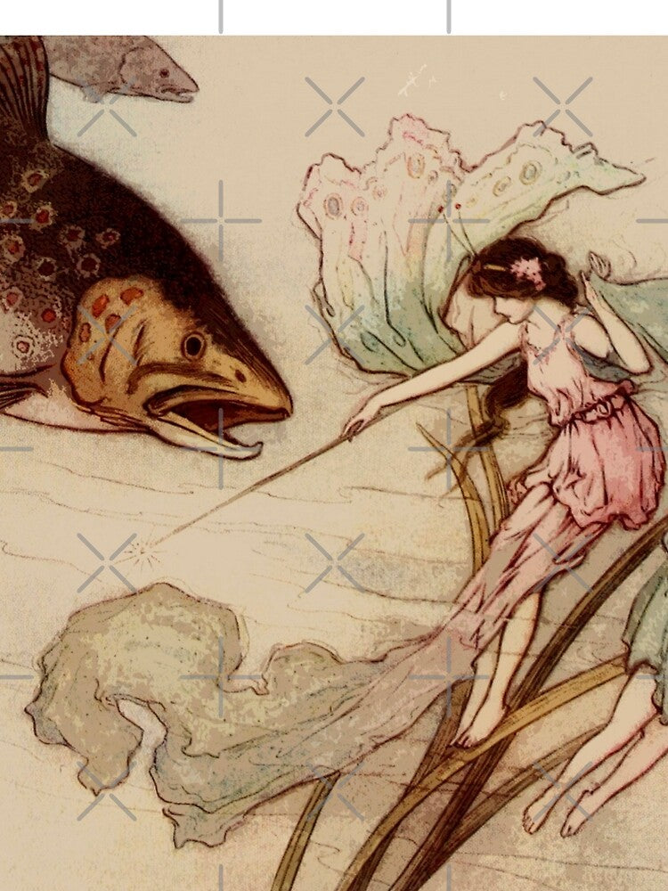 Fish and Fairy Vintage Fairytale illustration by Warwick Goble. by Bellathewilde