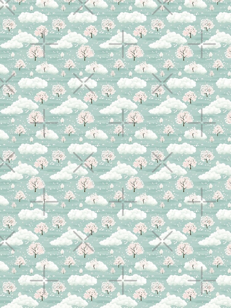 Soft Cotton Clouds Tree Pattern by Aelbrn
