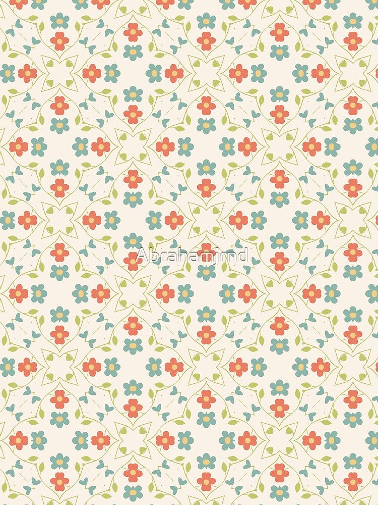 art colorful floral seamless repeat pattern by Abrahamjrnd