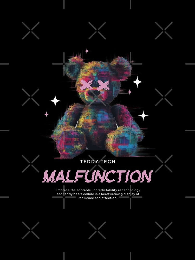 Teddy Tech Malfunction Cyber Glitch Streetwear Graphic by VantaStudios05
