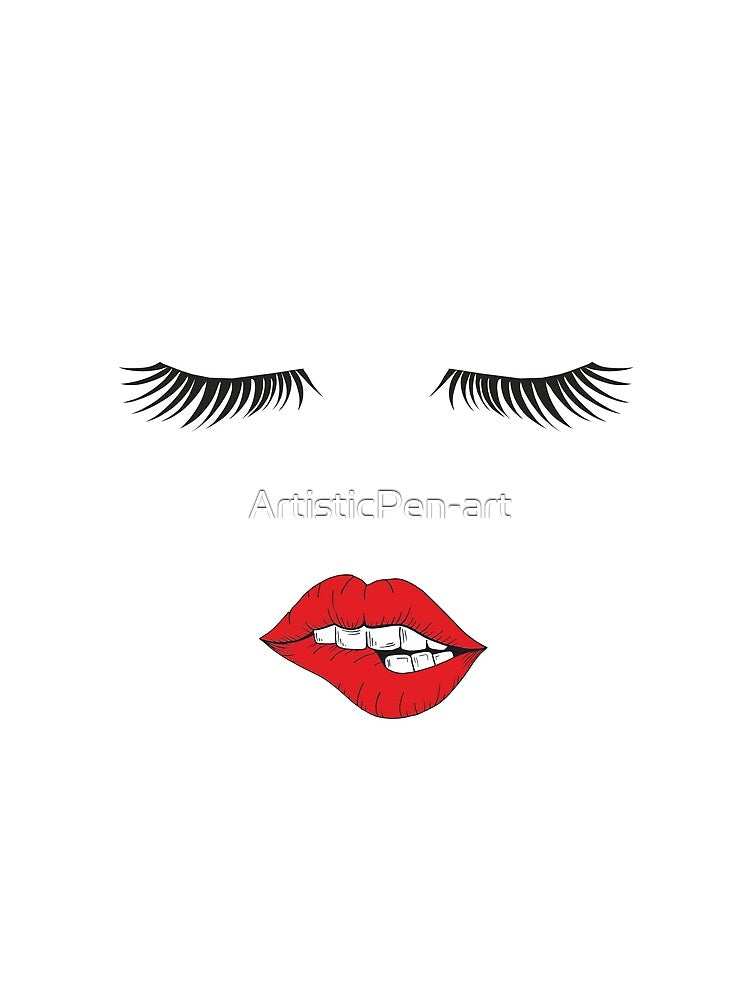 Red Mouth Women Summer Funny cool Red lips by ArtisticPen-art