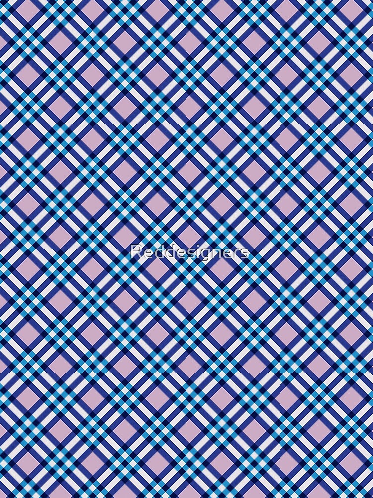 Trendy - Blue - Grid - Checkered Design by Art Like Wow