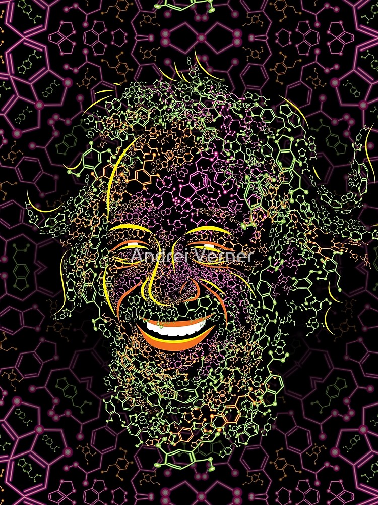 Alexander Shulgin MDMA and 2C-B Molecules Psychedelic Portrait by Andrei Verner