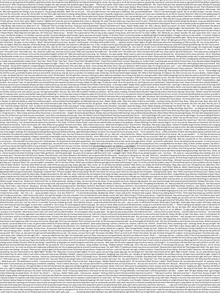 entire shrek script by Jijarugen
