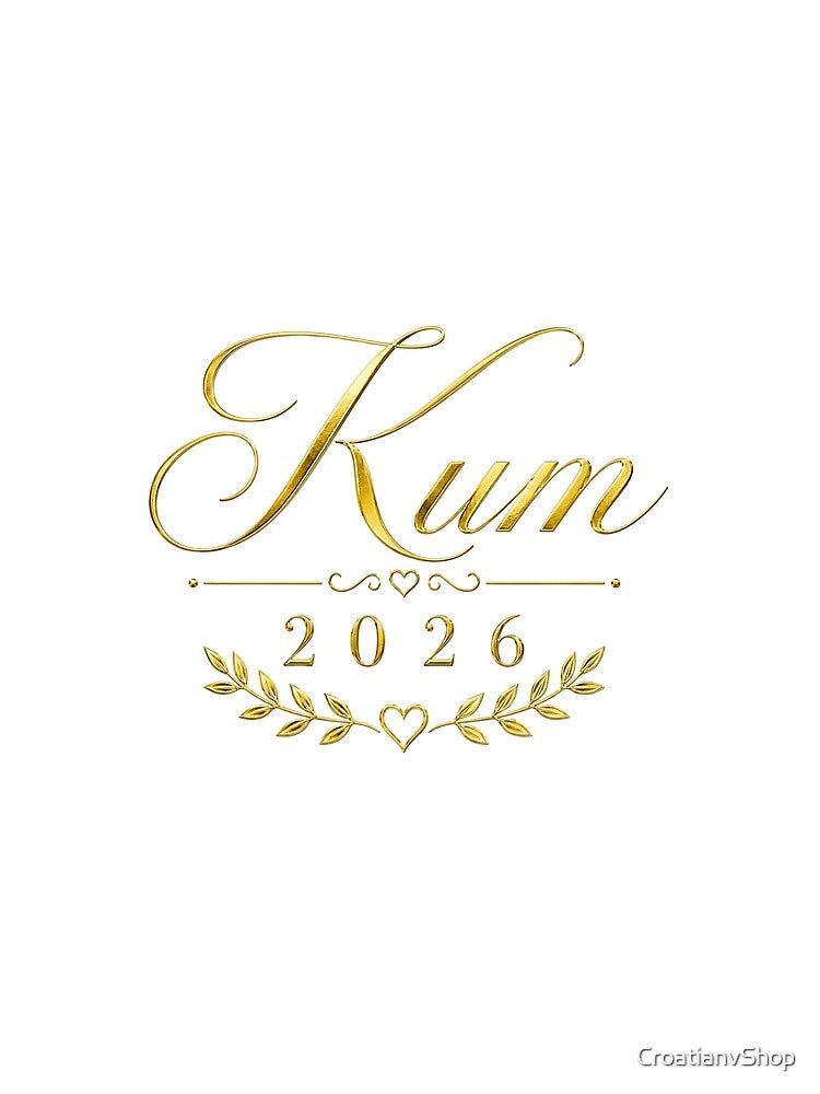 Elegantni zlatni logo “Kum 2026/ Elegant gold logo by CroatianvShop