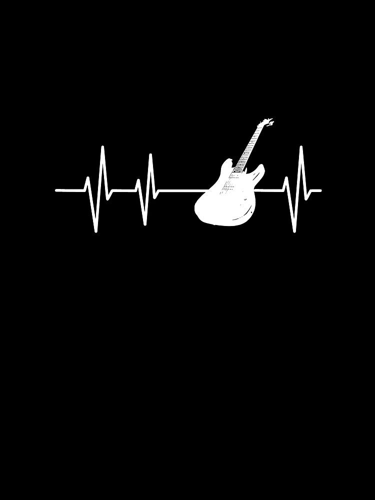 Heartbeat Guitar Electric Solo white print by MrSimpler
