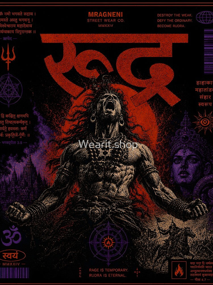Rudra - The Fury | Lord Shiva Warrior Streetwear by Wearit.shop