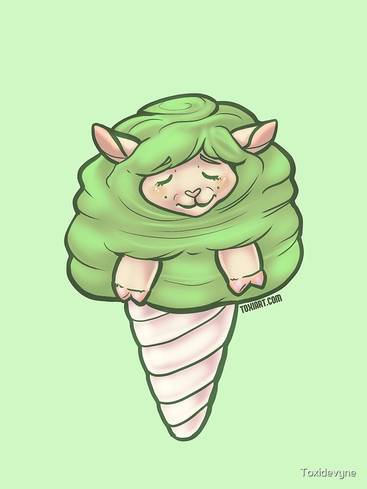 Fluffy Like a Cotton Candy Sheep - Green by Toxidevyne