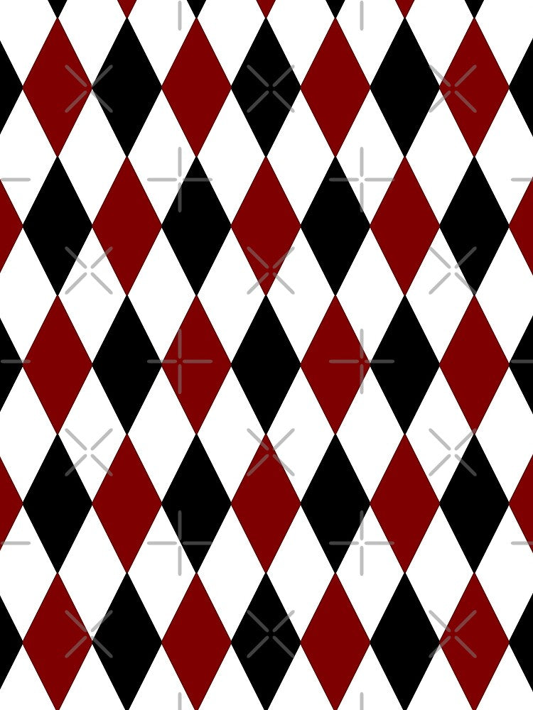 Black White Red Harlequin by starrylite