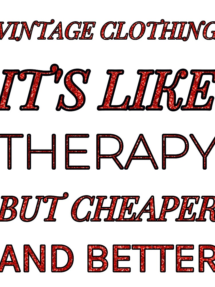 Vintage Clothing It'S Like Therapy But Cheaper And Better Red Rhinestone by TheIconSmith