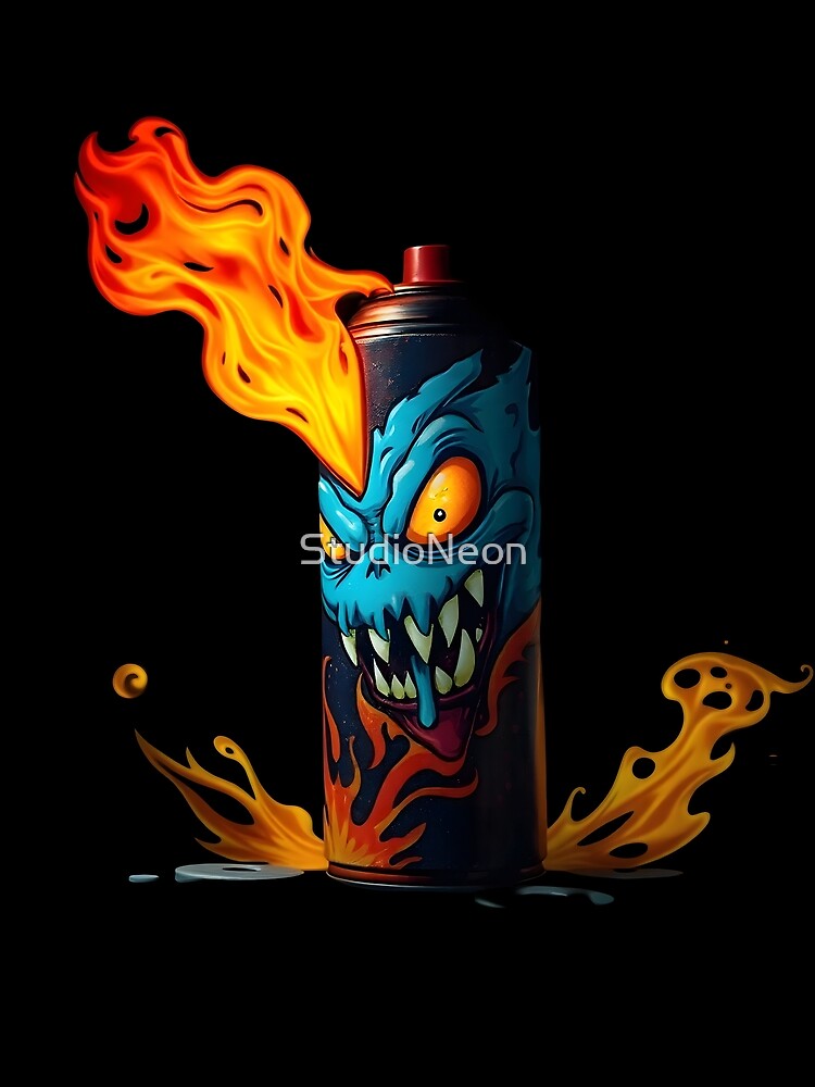 High quality t-shirt with design spray fire by StudioNeon