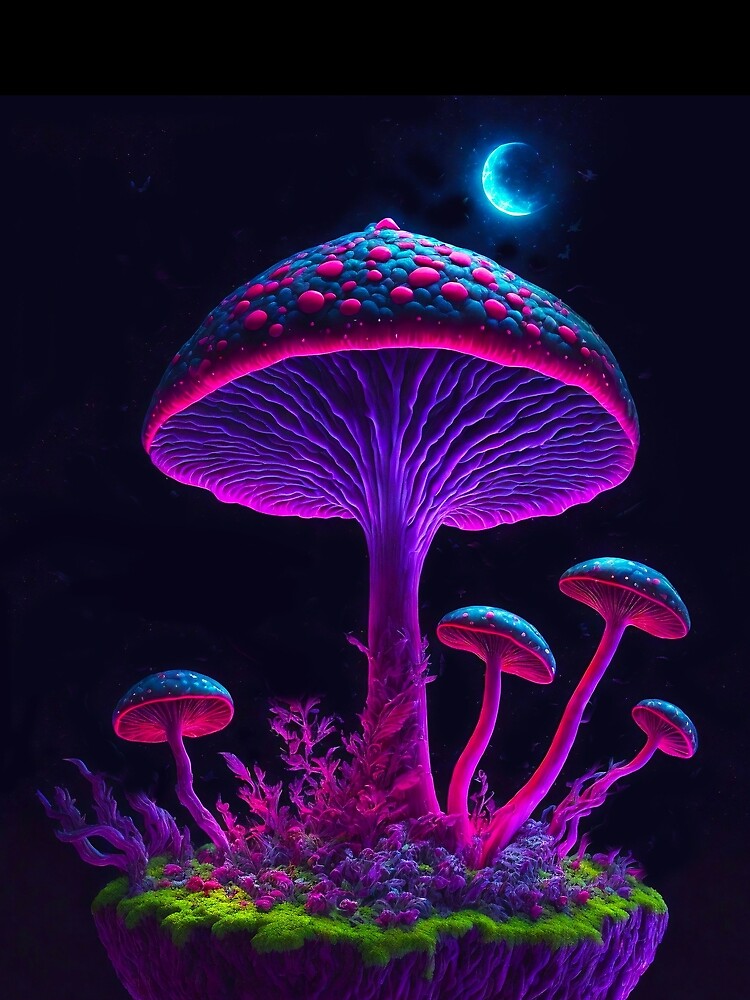 Glowing fluorescent mushroom by ZenStickConcept