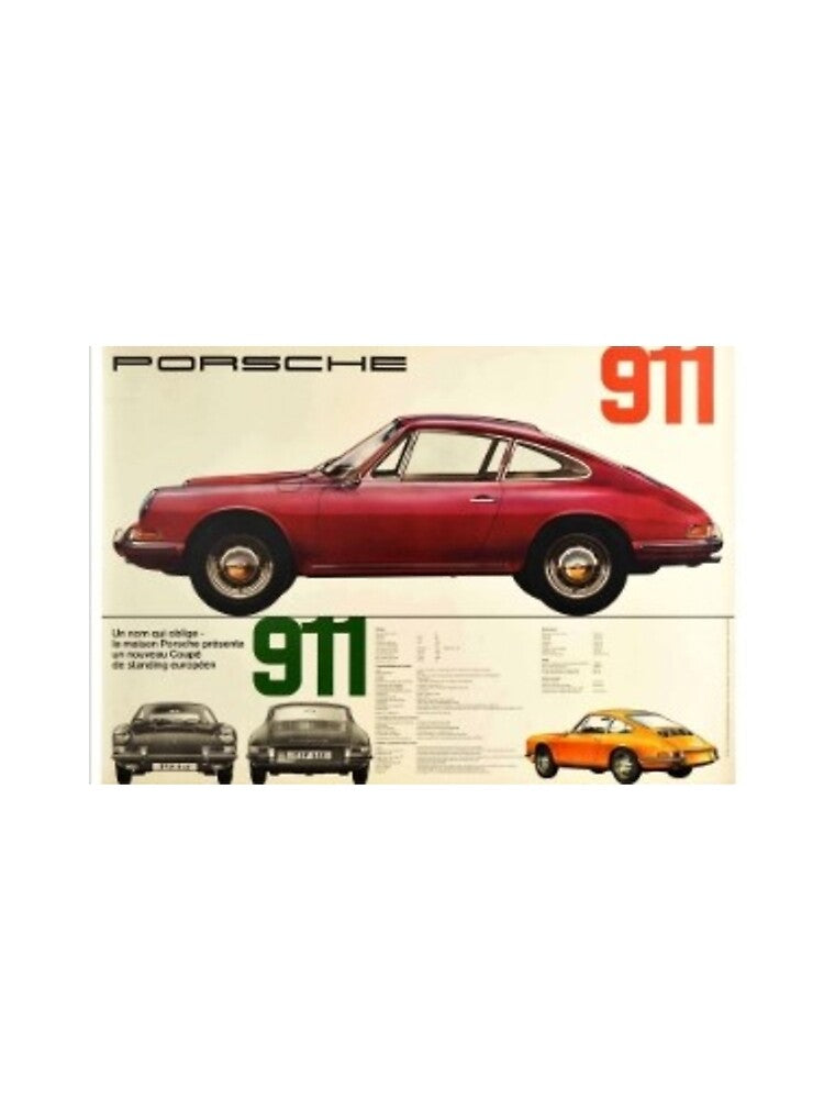 Vintage Porsche 911 Advert Poster by RetroRabbitCo