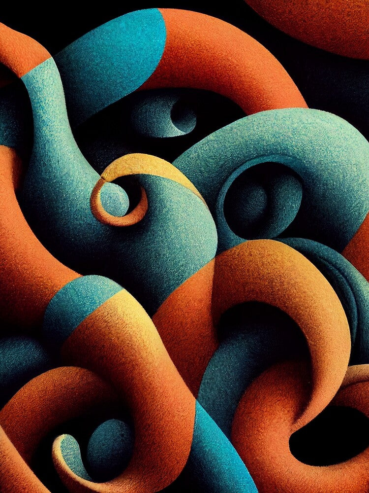 Blue and Orange Squiggly Pattern by DirtyBirdLad