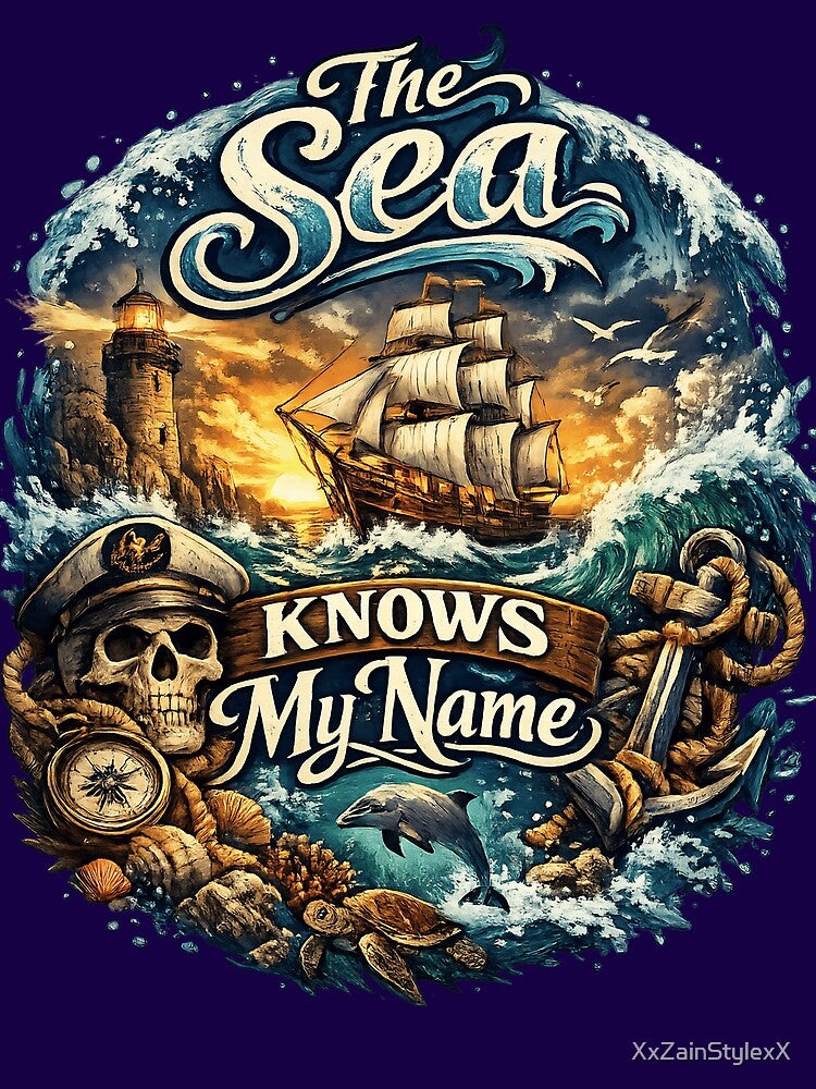 The Sea Knows My Name – Vintage Fisherman Nautical T-Shirt by XxZainStylexX