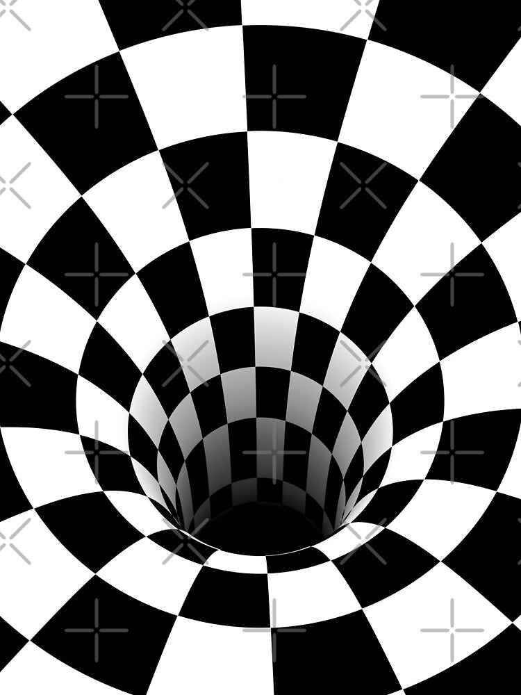 Optical Illusion Black Hole Checkerboard (Black/White) by hyproinc
