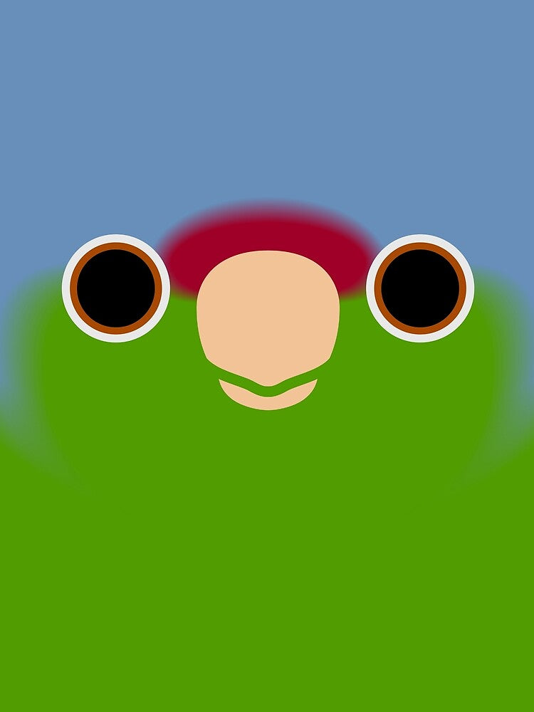 The face of a Lilac-crowned amazon by INKOYADO