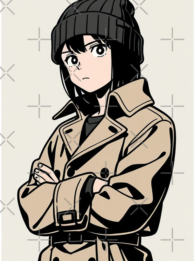 Fashion - Man in Black Trench Coat Beanie Streetwear Anime by AnimeShin