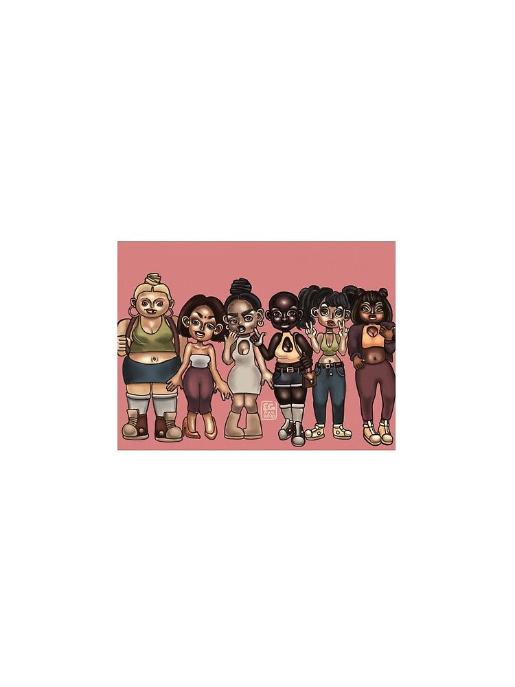 six girls in a line by ElizGwinner