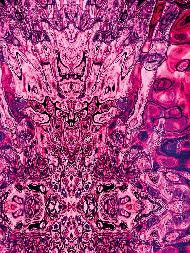 Symmetrical design in red and purple by Psilographics